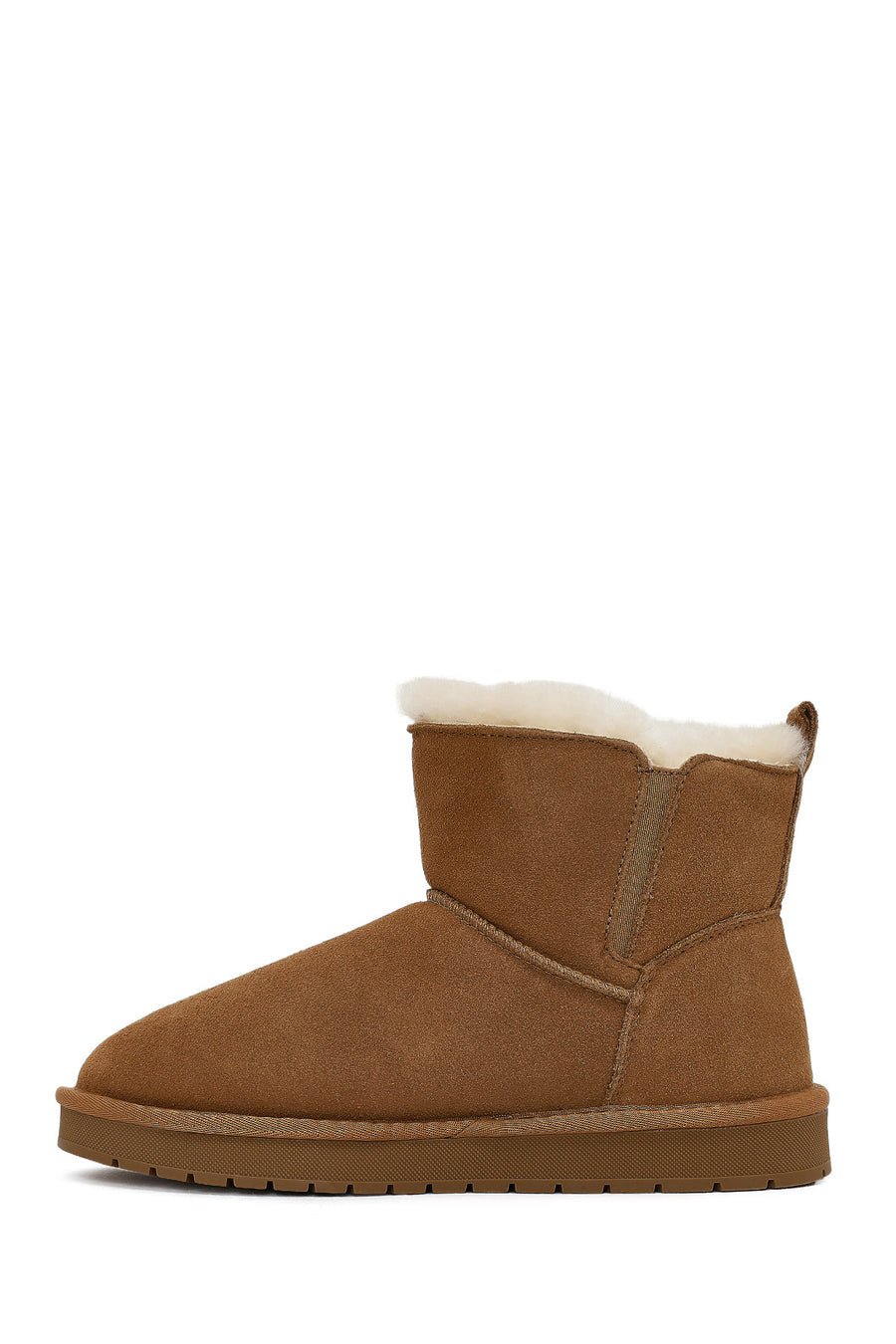 Woman Camel Suede Teddy Boots