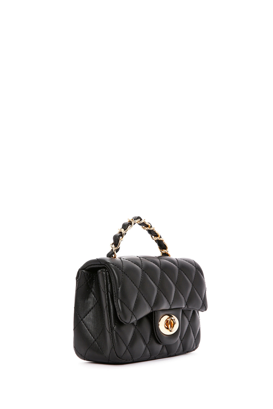 Women's Black Long Strap Quilted Crossbody Bag