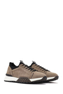 Men's Beige Thick Sole Lace Up Leather Casual Sneaker | Derimod