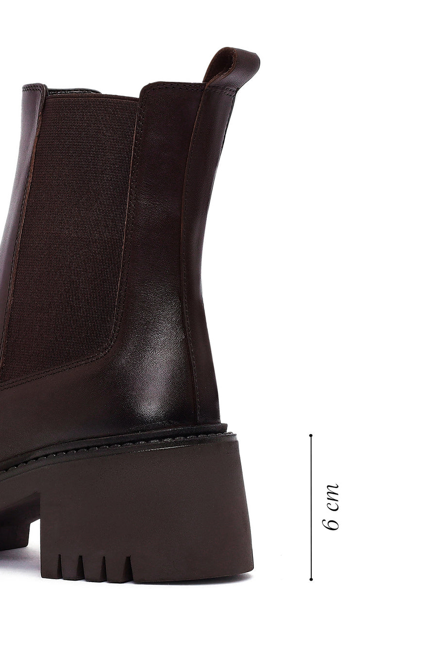 Woman Brown Chunky-heeled Leather Chelsea Boots