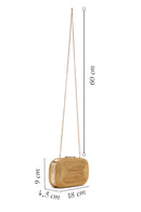 Women's Gold Long Strap Braided Mini Evening Clutch Bag | Derimod