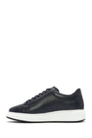 Men's Navy Blue Lace-Up Leather Sneaker | Derimod