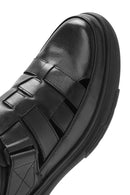Erkek Siyah Deri Casual Sandalet | Derimod