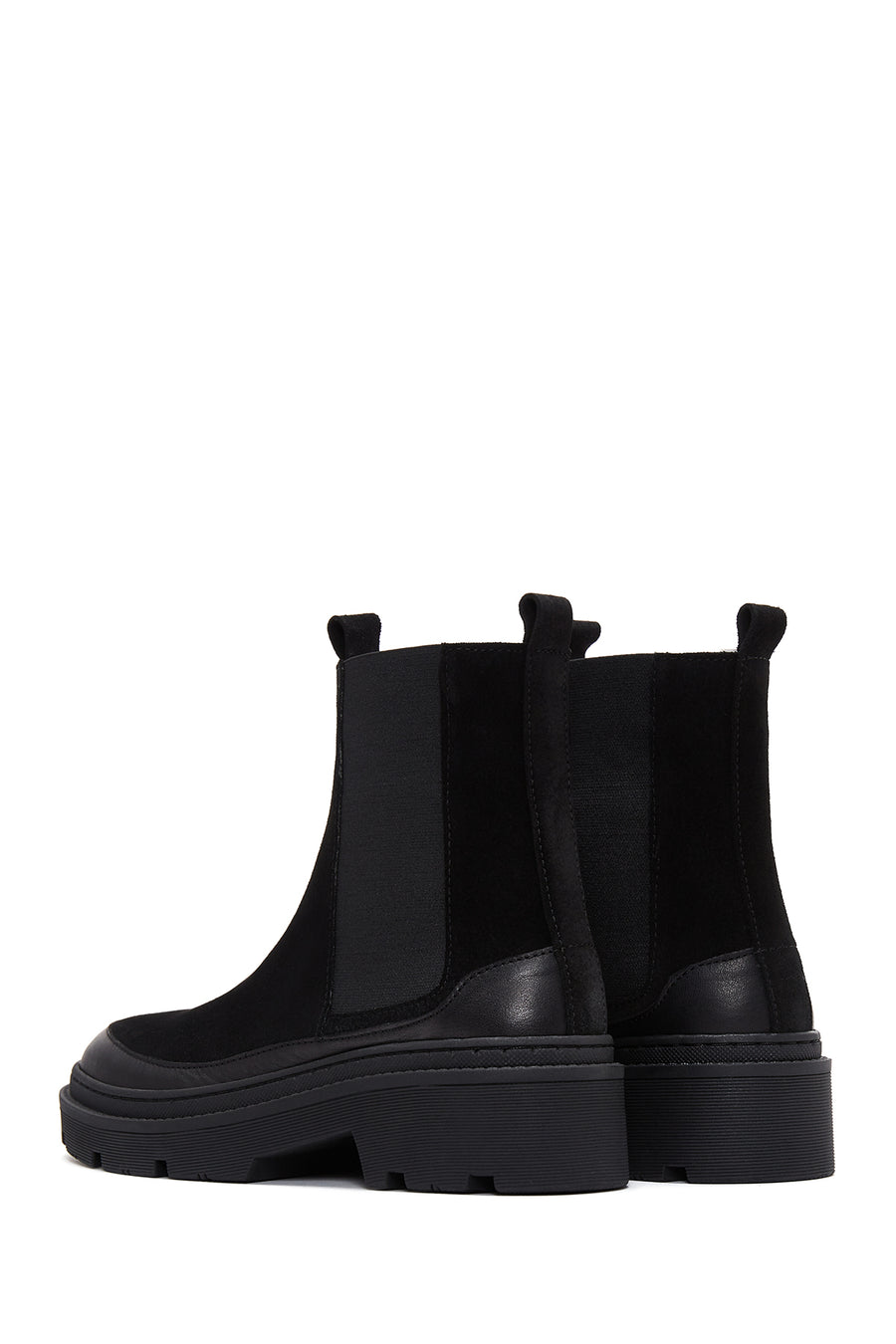 Women's Black Suede Leather Chelsea Boots
