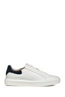 Geox Men's White Deiven Lace-up Leather Casual Sneaker | Derimod