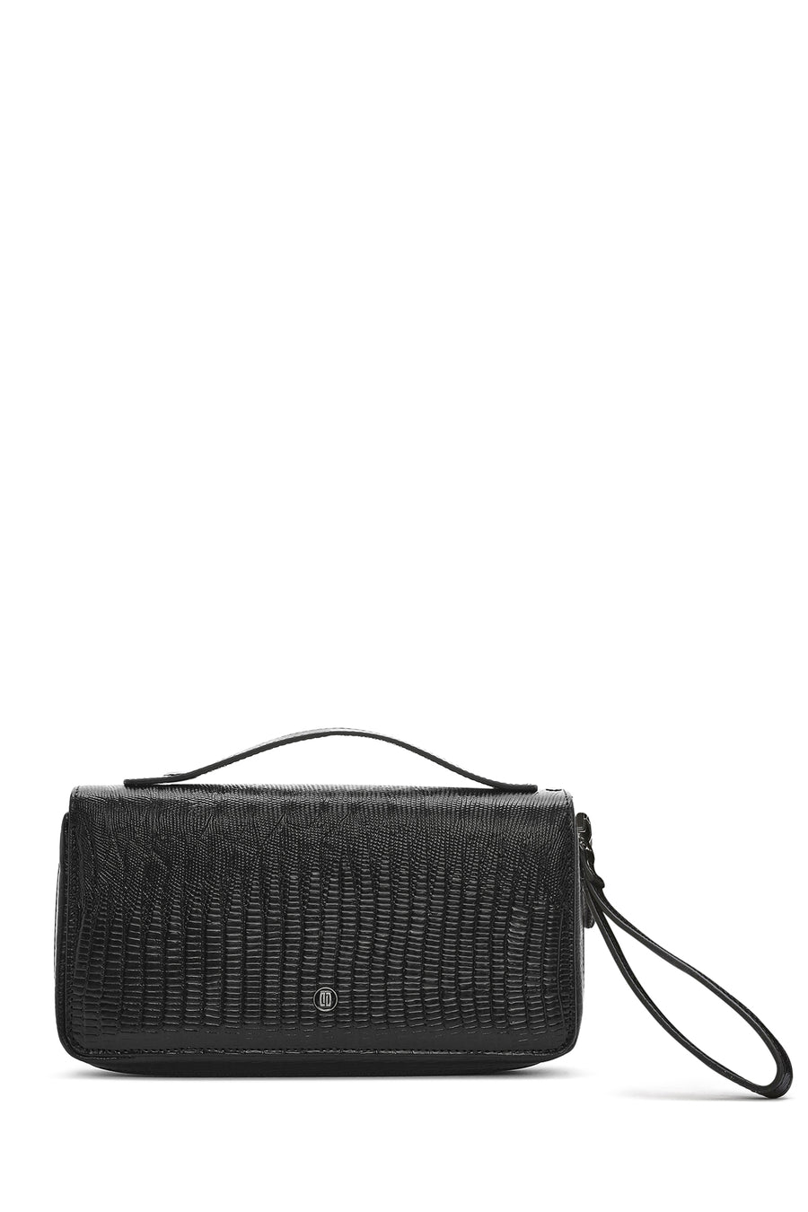 Men's Black Patterned Leather Wallet 000A2D3149KR | Derimod