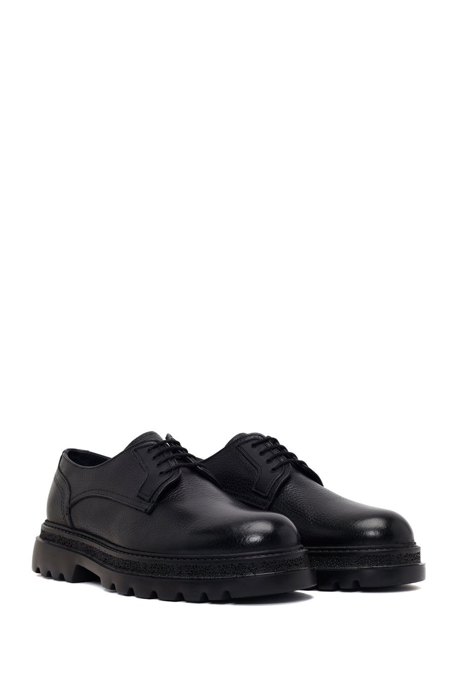 Male Black Lace-Up Leather Casual Shoes