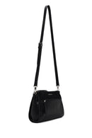 Woman Black Long-Strap Patterned Crossbody Bag | Derimod
