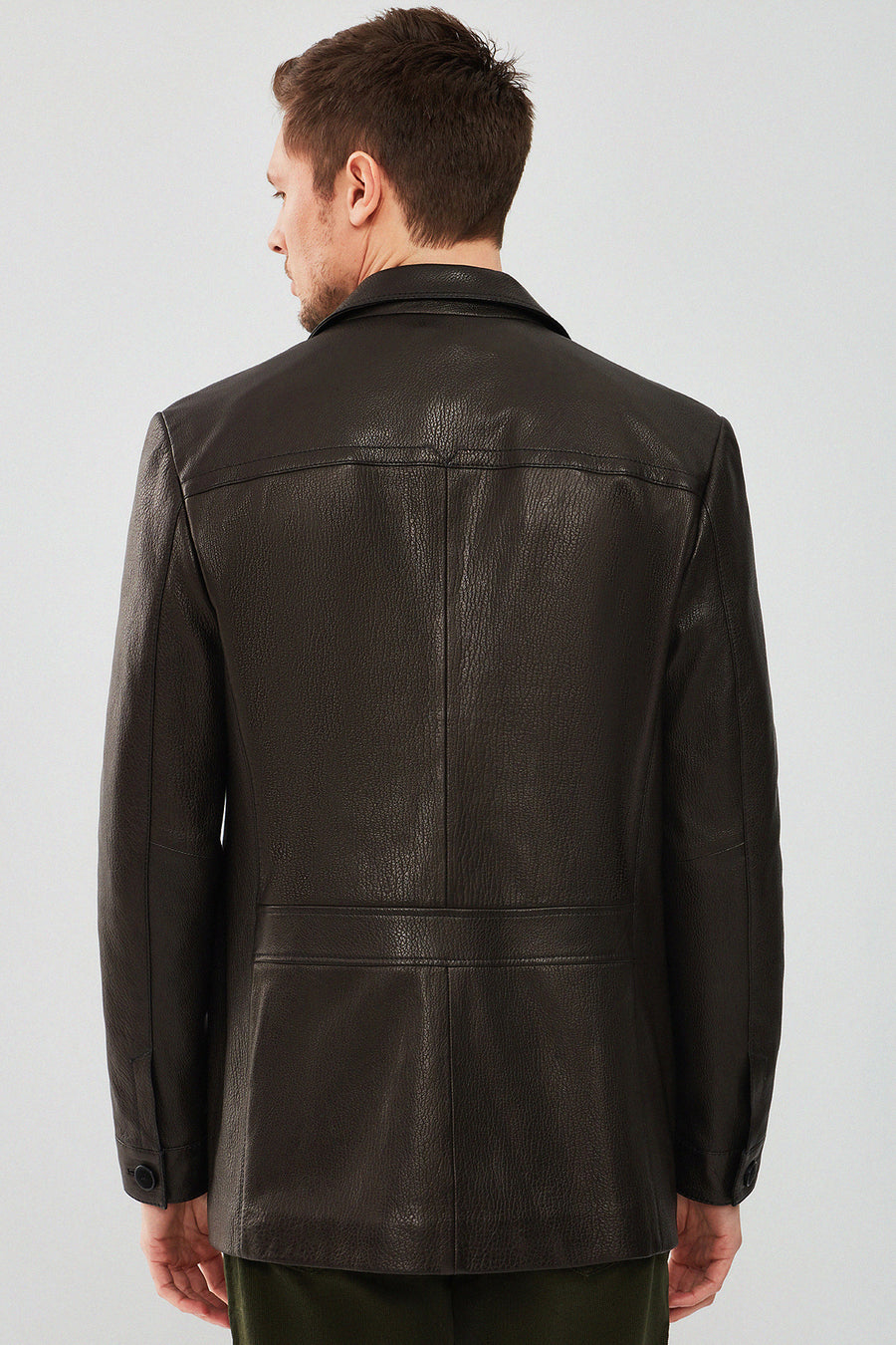 Kane Men's Black Blazer Safari Leather Jacket