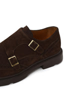Male Brown Buckled Suede Casual Shoes | Derimod