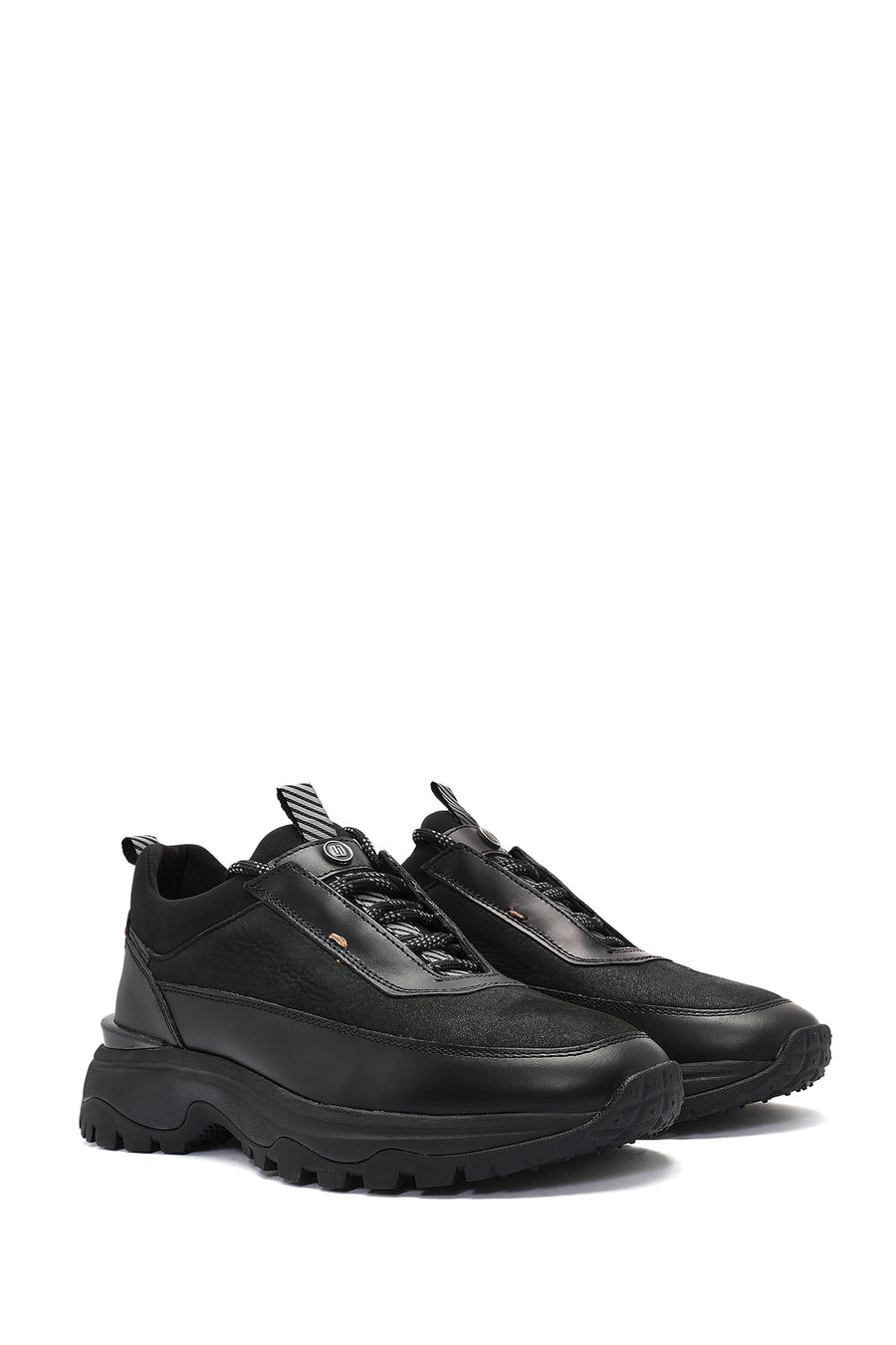 
Men's Black Lace-Up Nubuck Leather Sneaker

