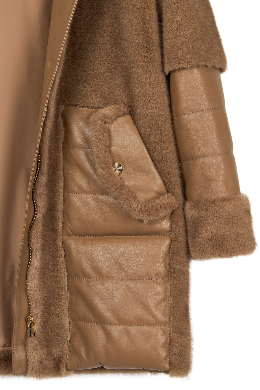 Virginia Women's Brown Hooded Long Teddy Coat