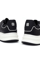 Erkek Siyah Bağcıklı Kalın Tabanlı Deri Sneaker | Derimod