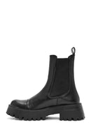 Women's Black Leather Chelsea Boots | Derimod