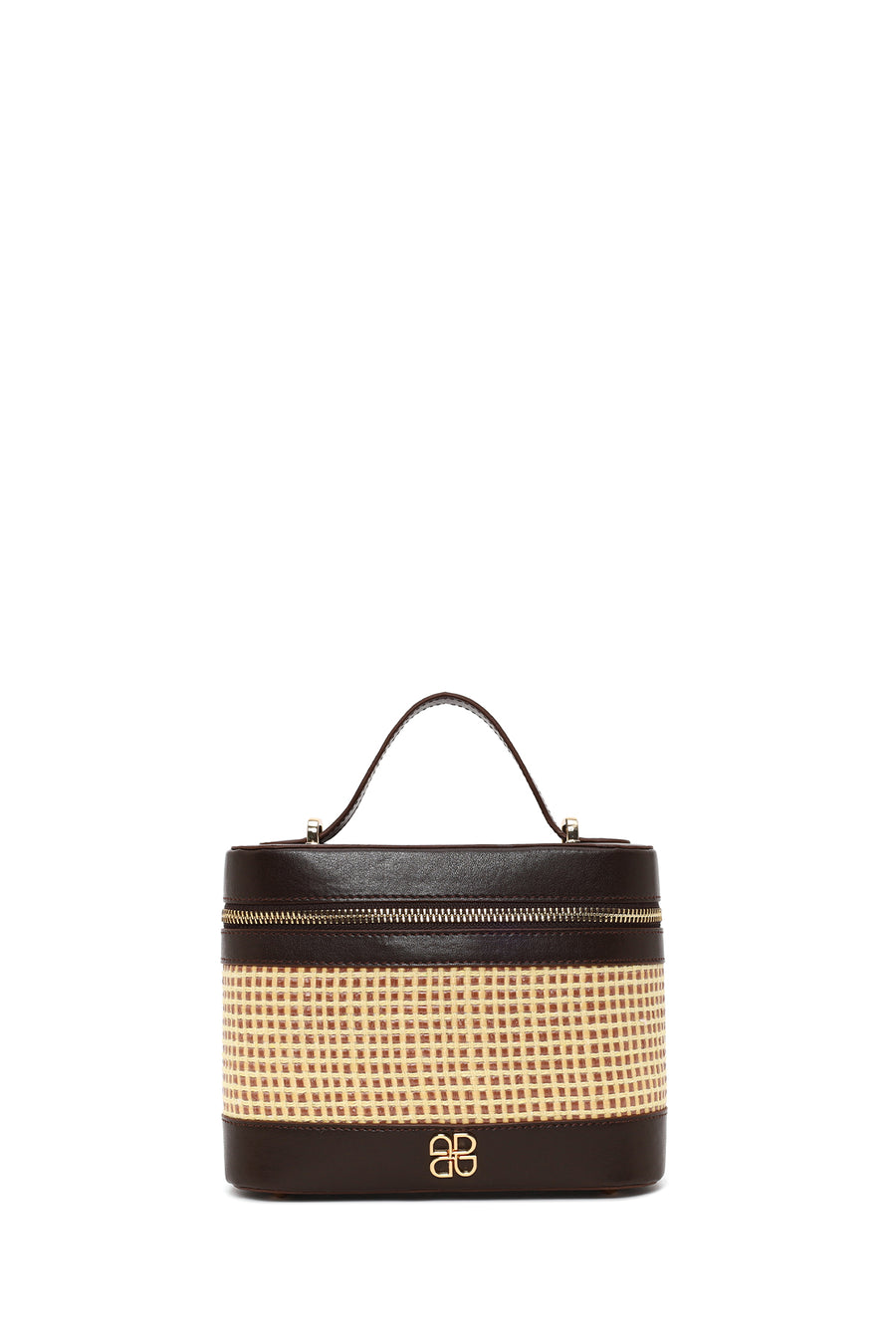 Woman Brown Long-Strap Printed Mini Box Crossbody Bag