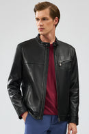 Bruce Men's Black Regular Leather Jacket | Derimod