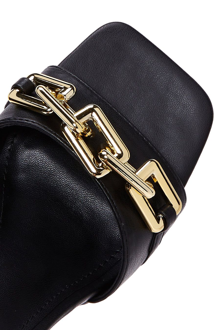 Women's Black Chain Heeled Slippers
