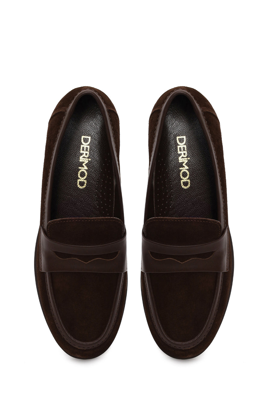 Woman Brown Buckled Wedge Suede Comfort Loafer
