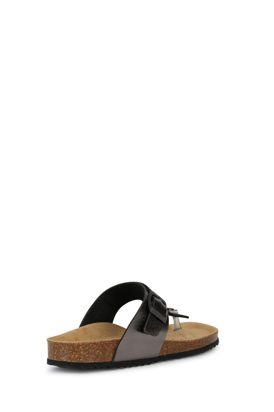 Geox Women's Gray Brionia Leather Flip Flops