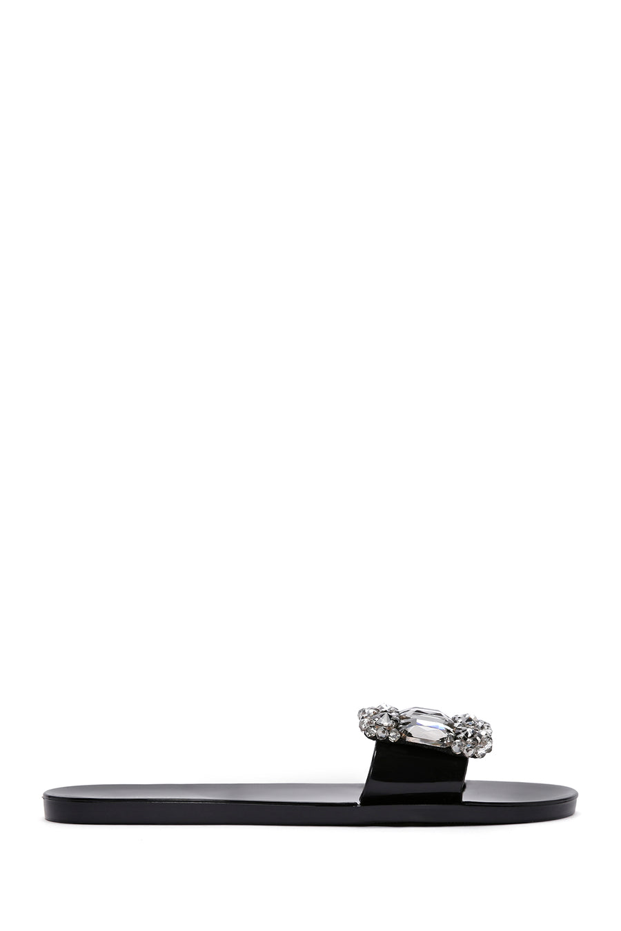 Women's Black Jelly Stone-Embellished Slippers 24SFE4920PV | Derimod