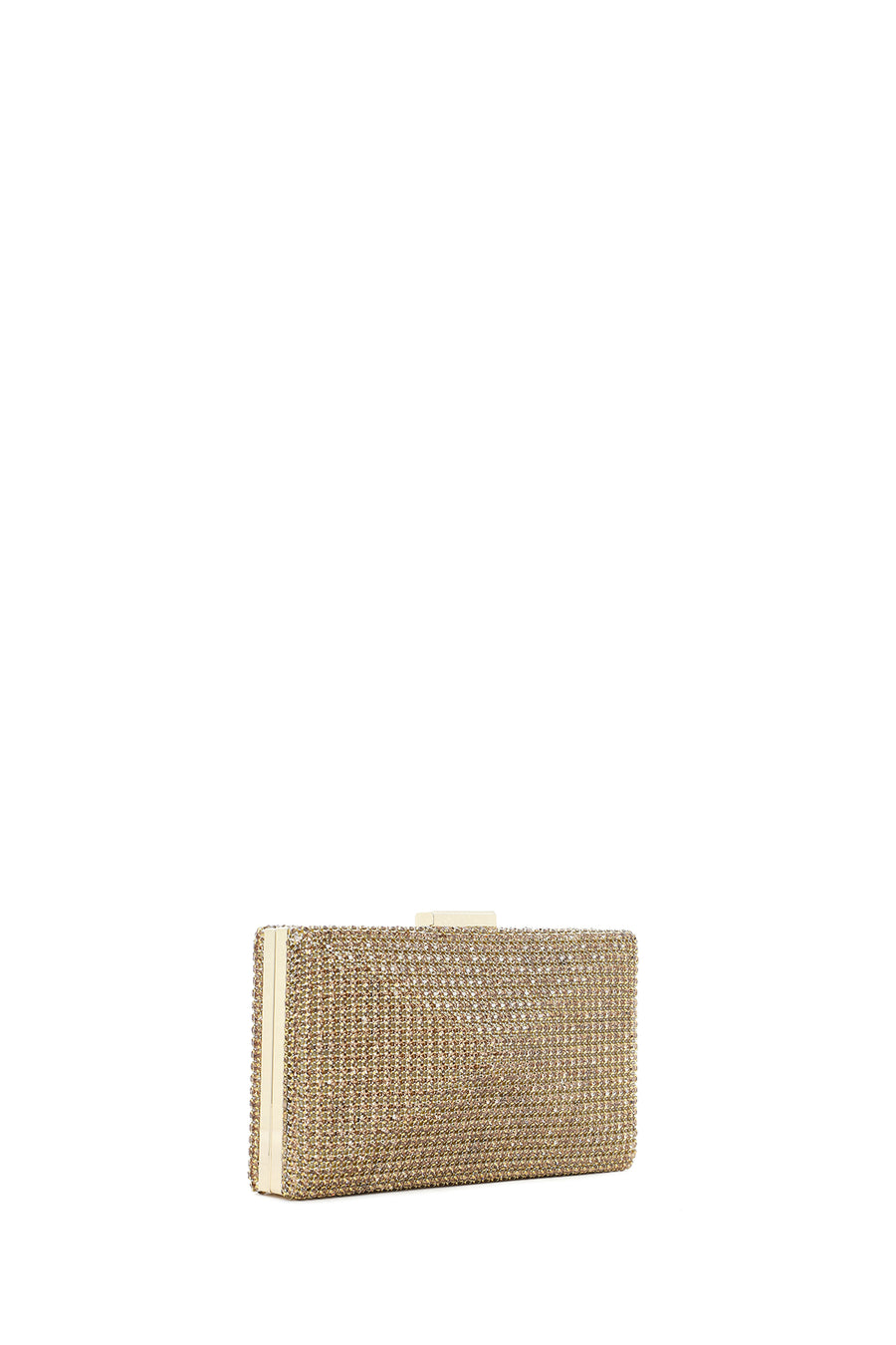 Women's Gold Long Strap Stone Mini Clutch Bag