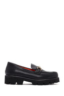 Derimod Flex Women's Black Leather Masculine Loafer | Derimod