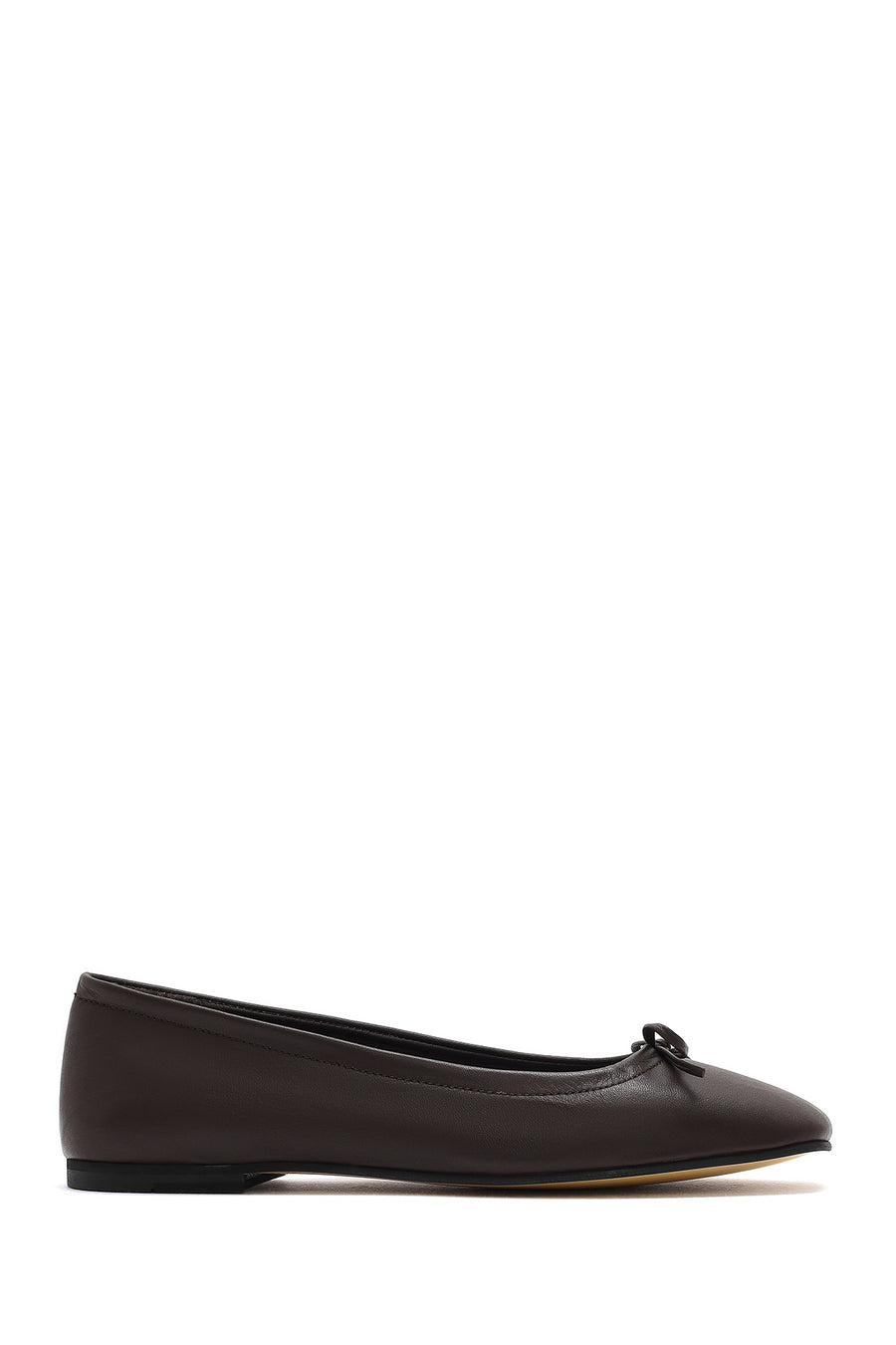 Derimod Flex Women's Brown Bowknot Leather Ballerinas 25SFD380018 | Derimod