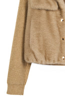 Cortina Women's Beige Short Teddy Coat | Derimod