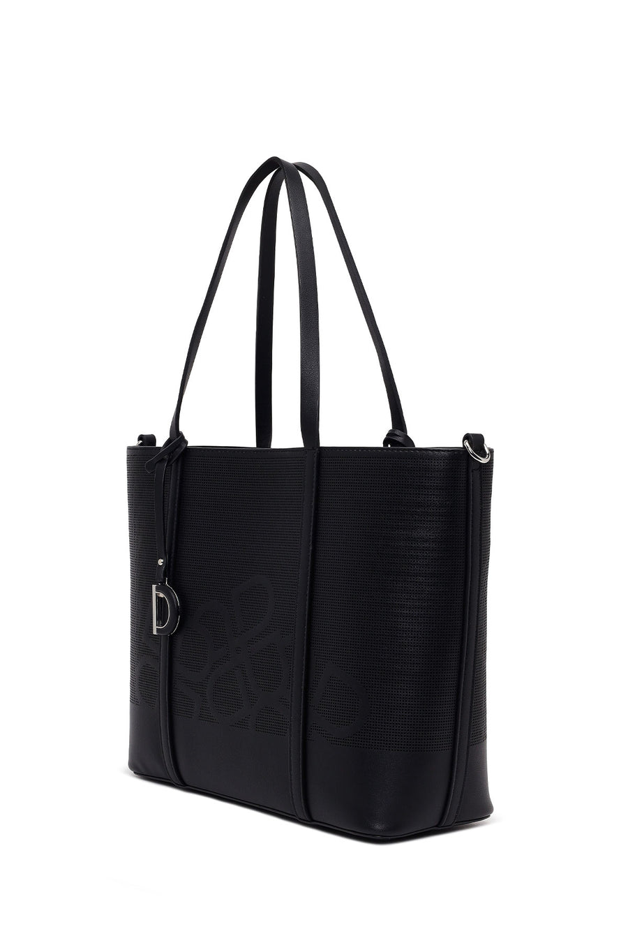 Woman Black Long-Strap Printed Shoulder Bag