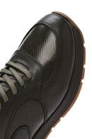 Erkek Yeşil Bağcıklı Deri Casual Sneaker | Derimod