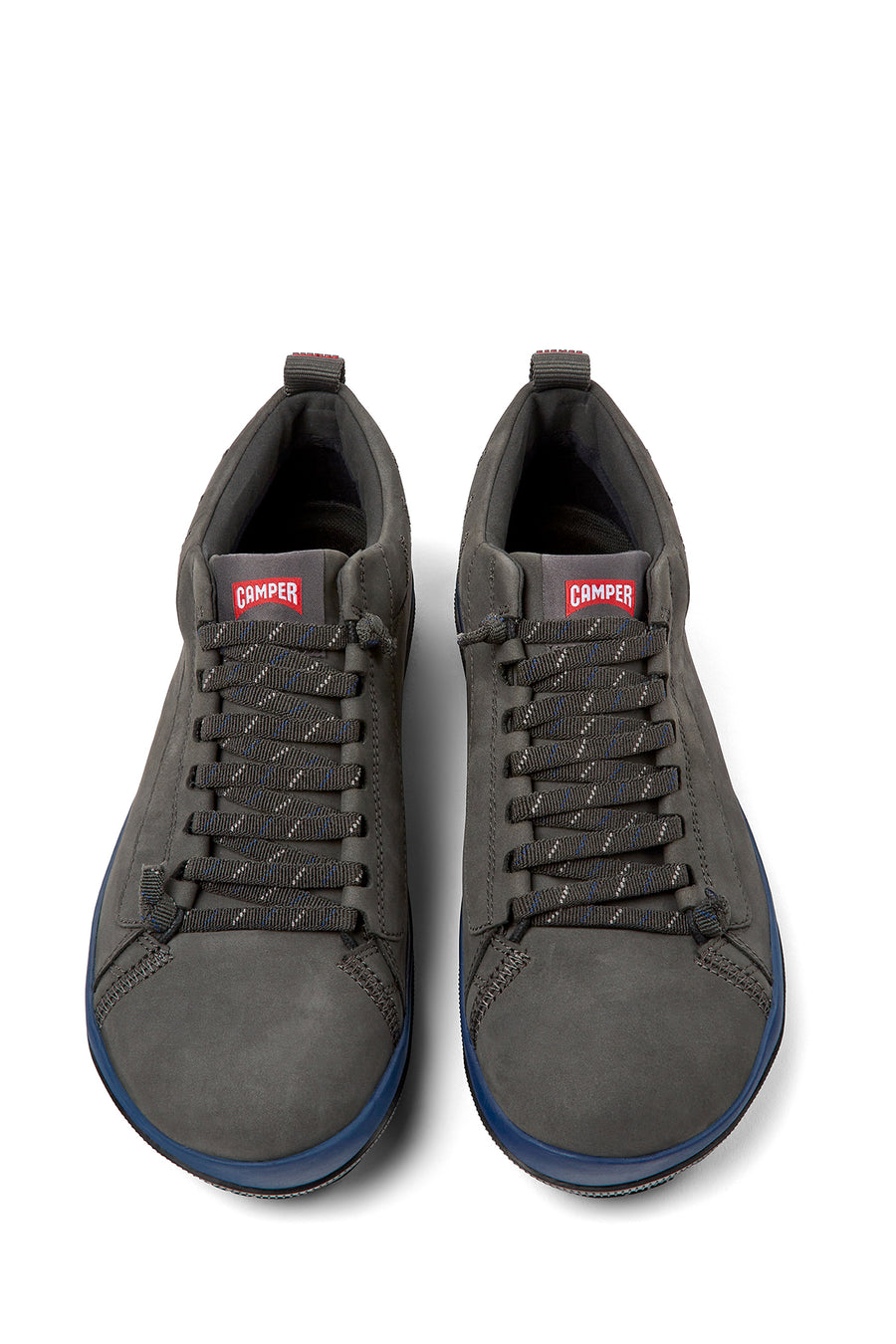 Camper Men's Black Gray Peu Pista Gm Nubuck Leather Sneaker