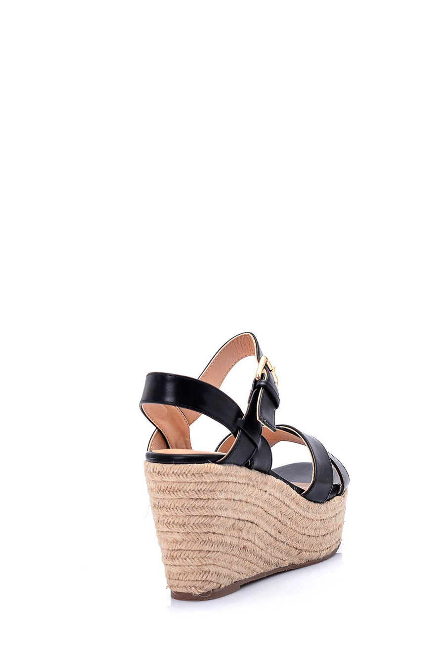Women's Straw Sole Wedge Heeled Sandals