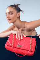 Women's Red Chain Strap Quilted Shoulder Bag | Derimod