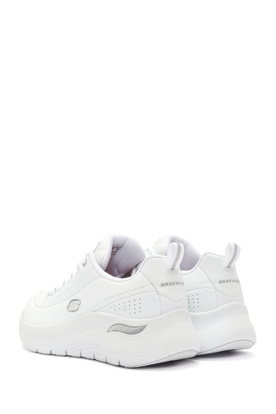 Skechers Women's White Arch Fit Lace-Up Chunky Sole Sneakers