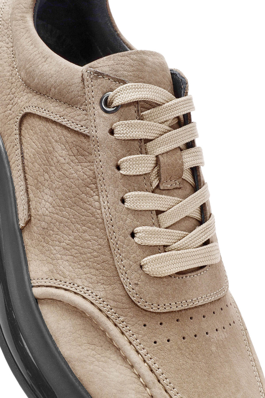 Male Mink Lace-Up Nubuck Leather Sneaker