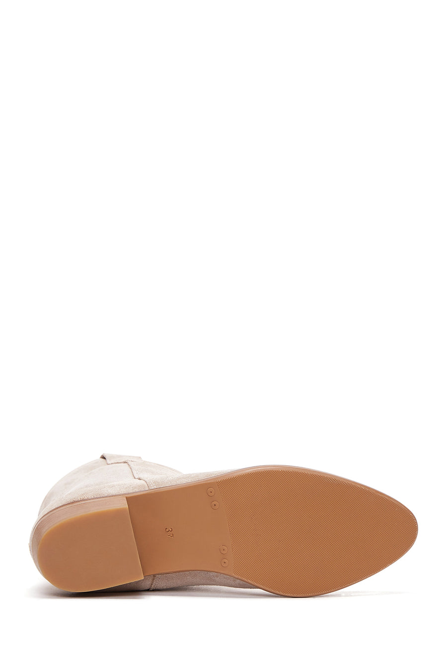Women's Beige Suede Leather Cowboy Boots
