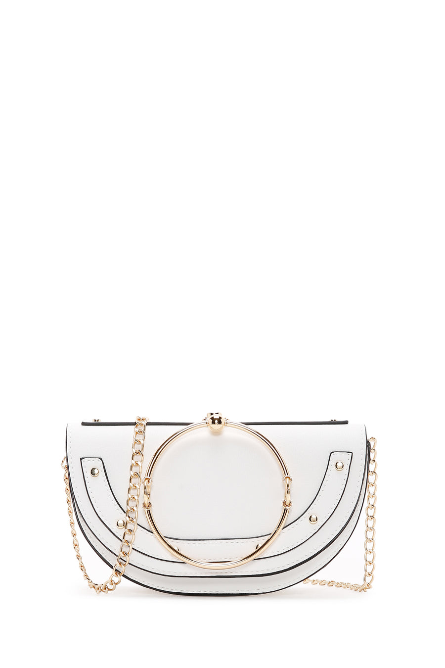 Women's White Long Chain Strap Mini Evening Clutch Bag 25SBD290518 | Derimod