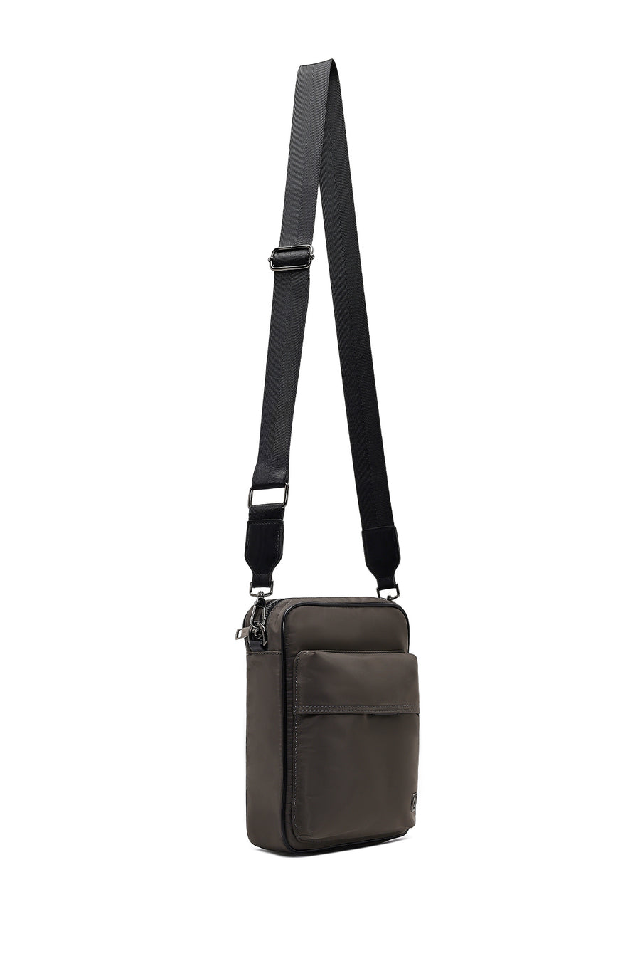 Men's Grey Fabric Messenger Bag