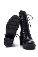 Women's Leather Zippered Heeled Boots | Derimod