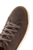 Men's Mink Lace-Up Thick Soled Suede Leather Sneaker | Derimod