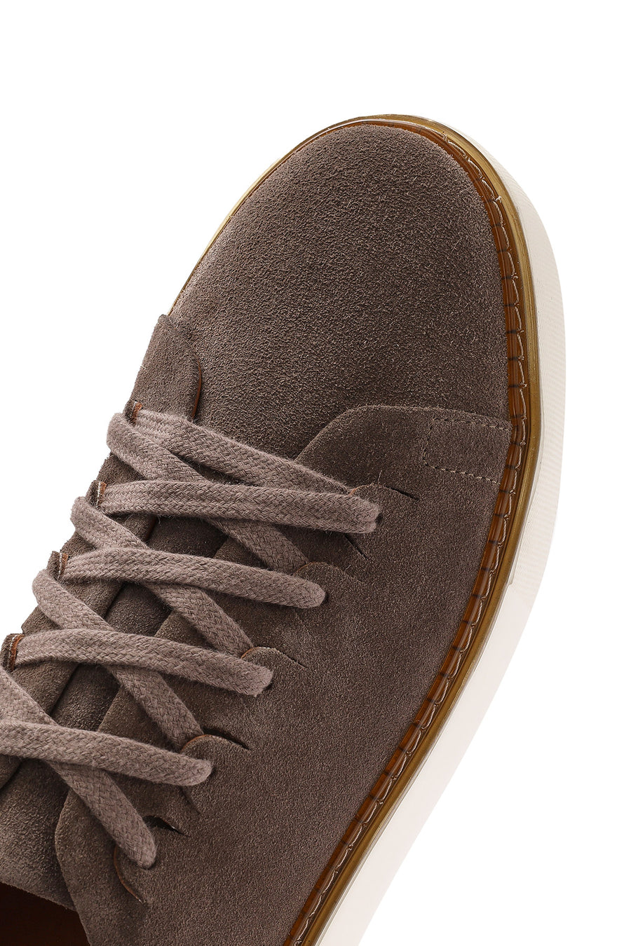 Men's Mink Lace-Up Thick Soled Suede Leather Sneaker