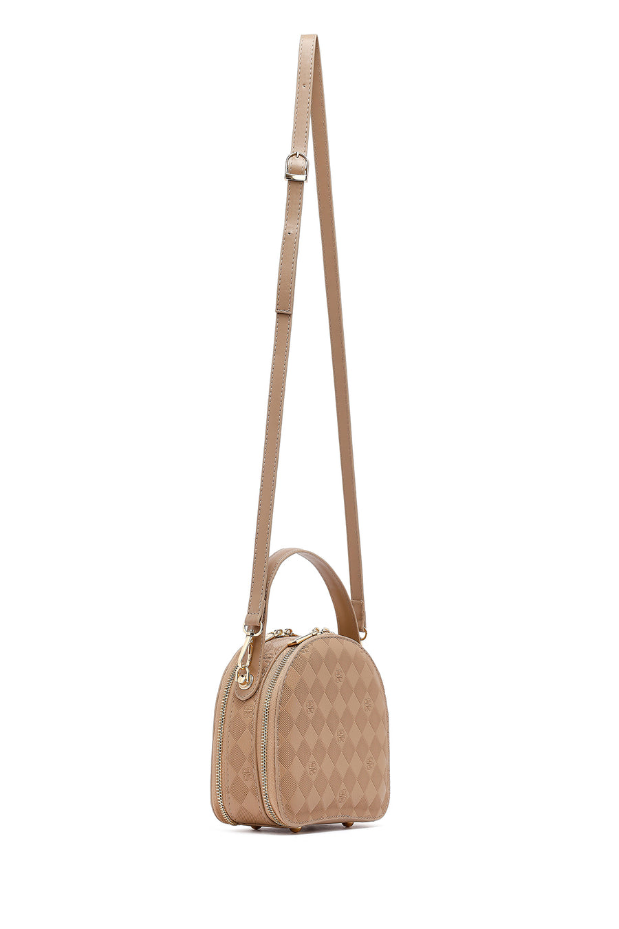 Women's Brown Long Strap Printed Mini Handbag