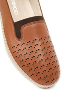 Woman Tan Leather Comfort Shoes | Derimod