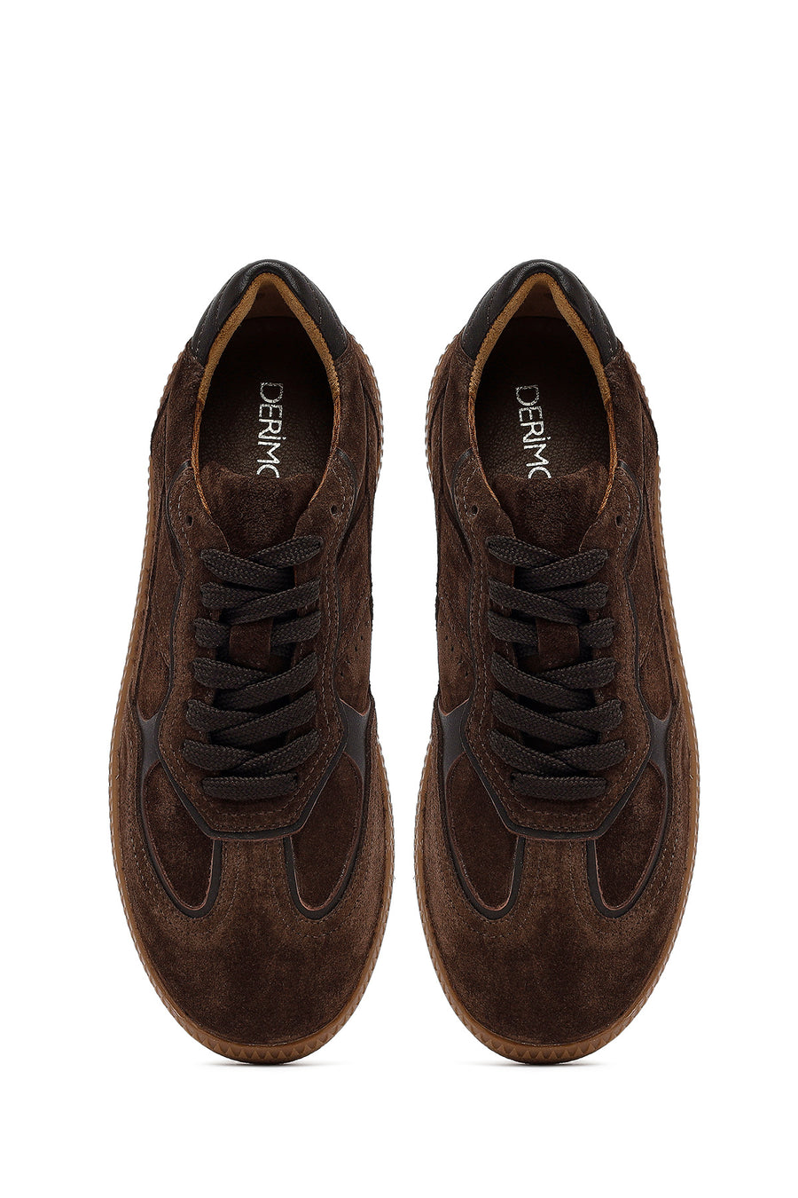 Woman Brown Lace-Up Suede Leather Sneaker
