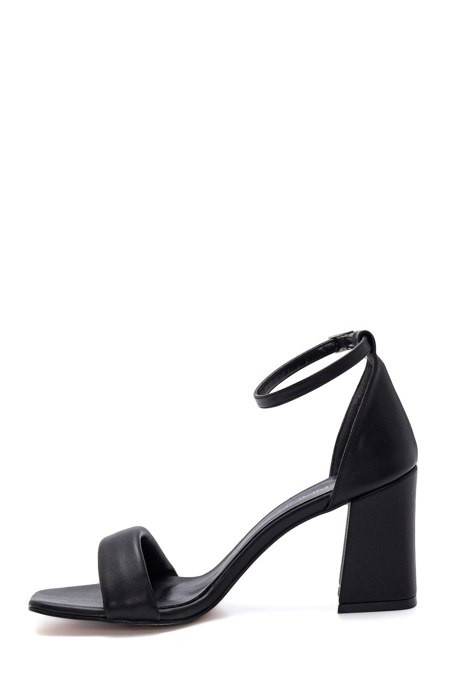 Women's Black Thick Heeled Sandals