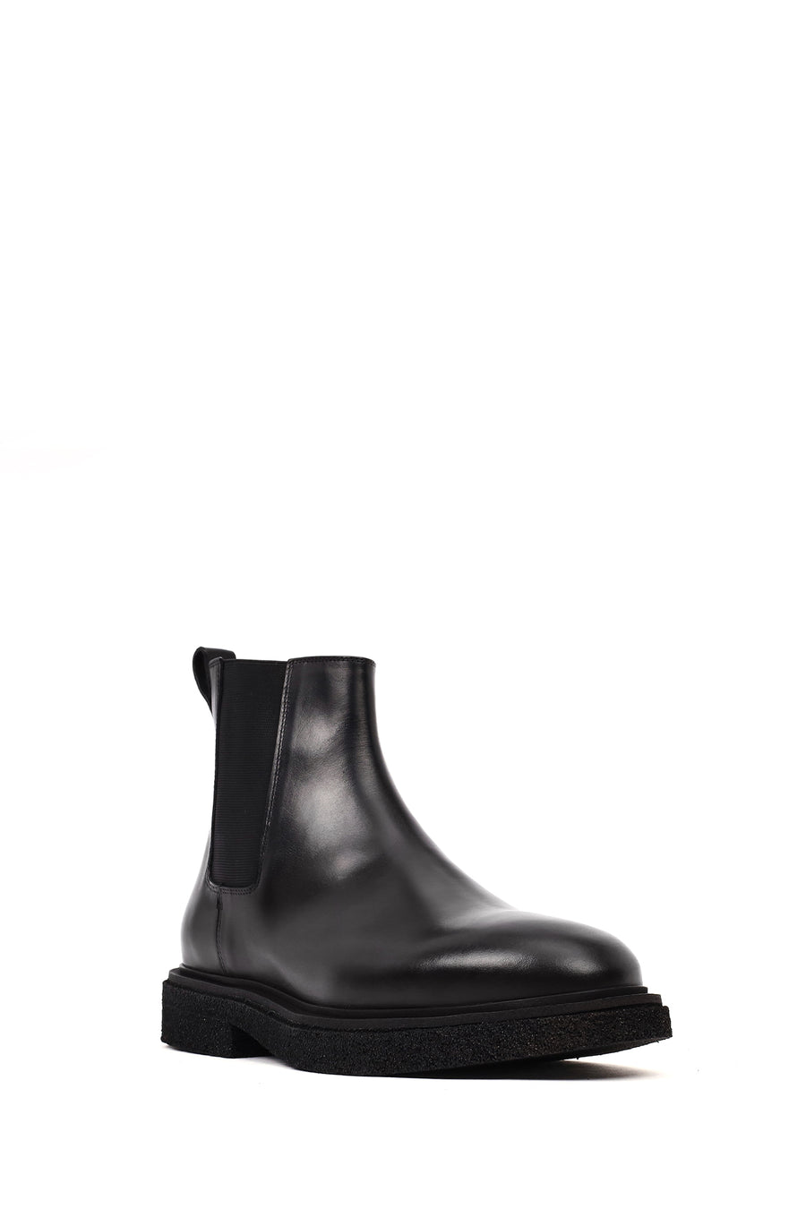 Men's Black Zippered Leather Boot