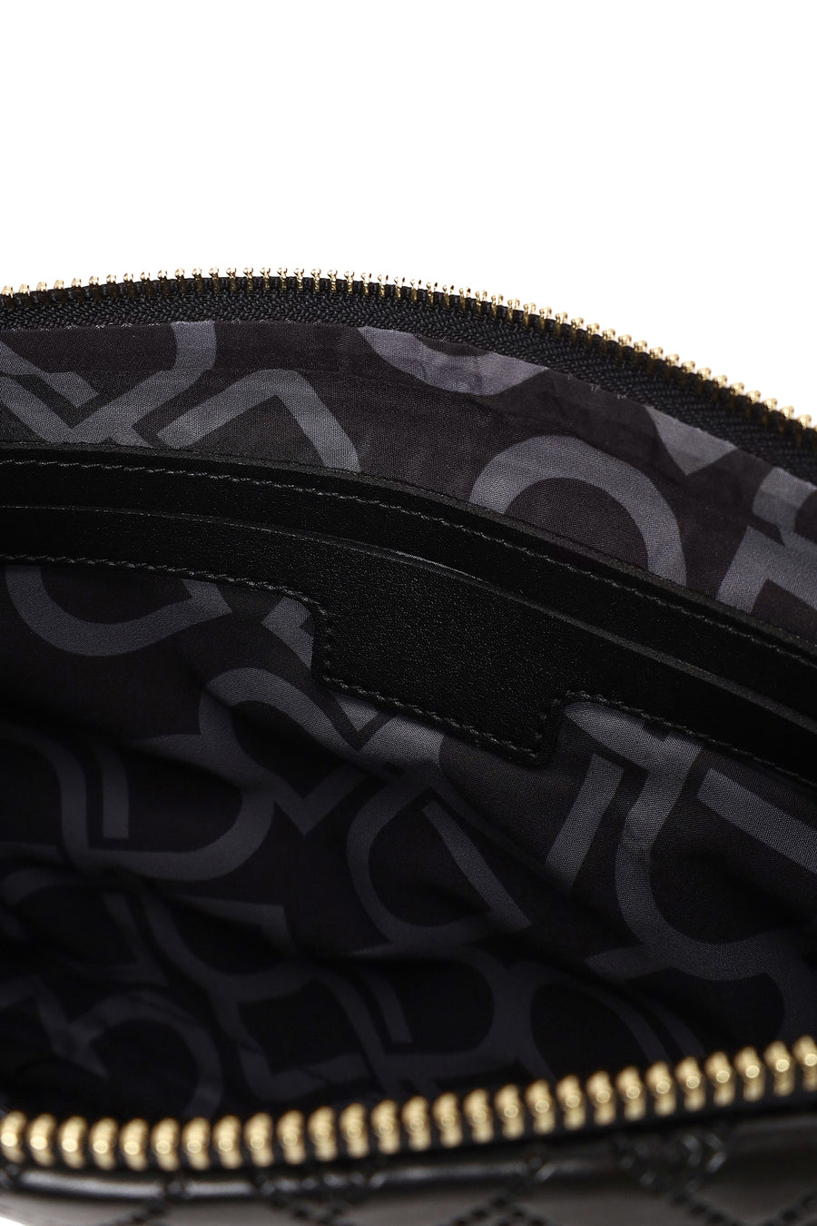 Woman Black Printed Clutch Bag with Long Chain Strap