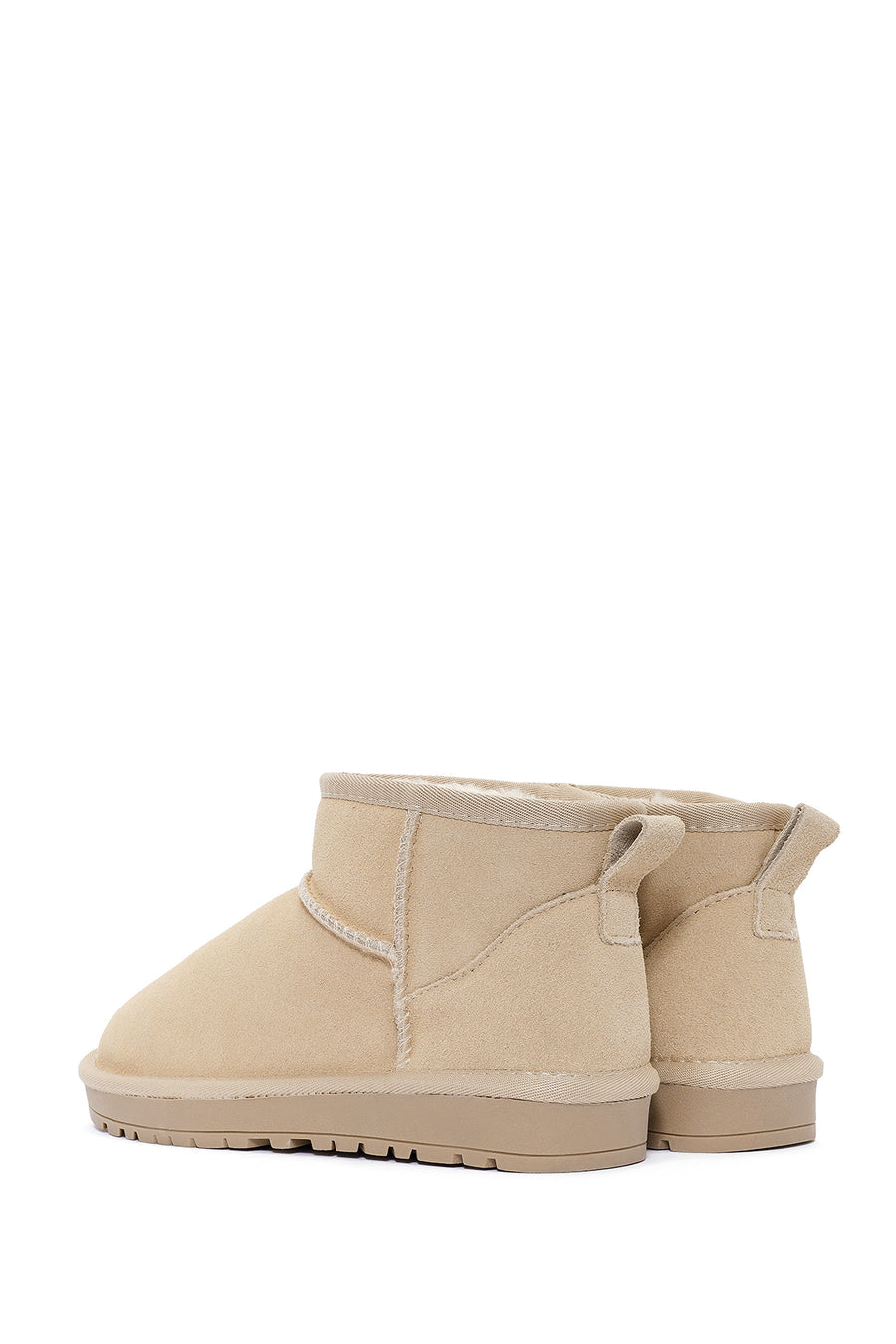 Women's Cream Short Suede Boots