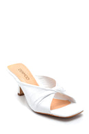 Women's Casual Heeled Leather Slippers | Derimod