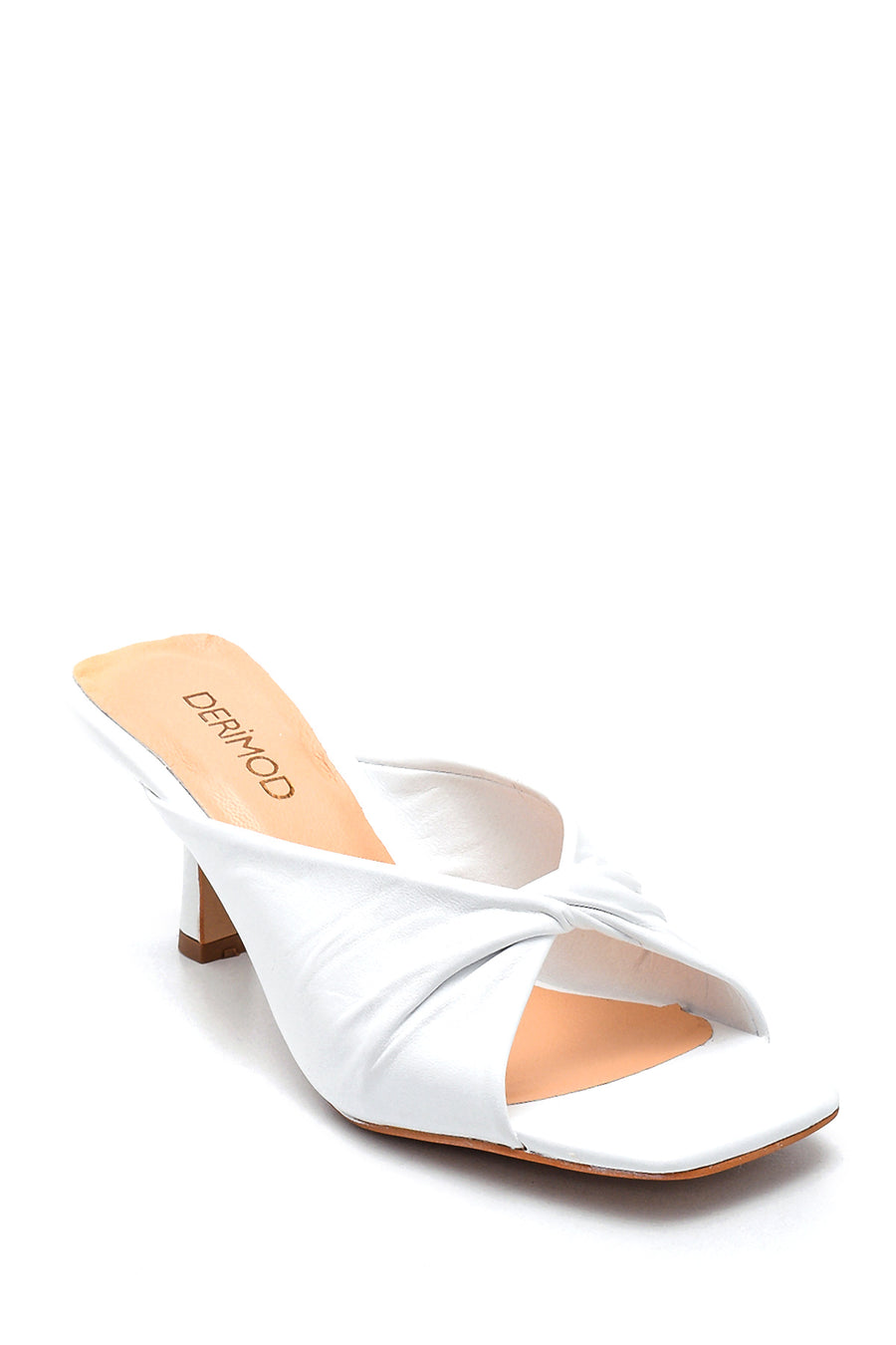Women's Casual Heeled Leather Slippers